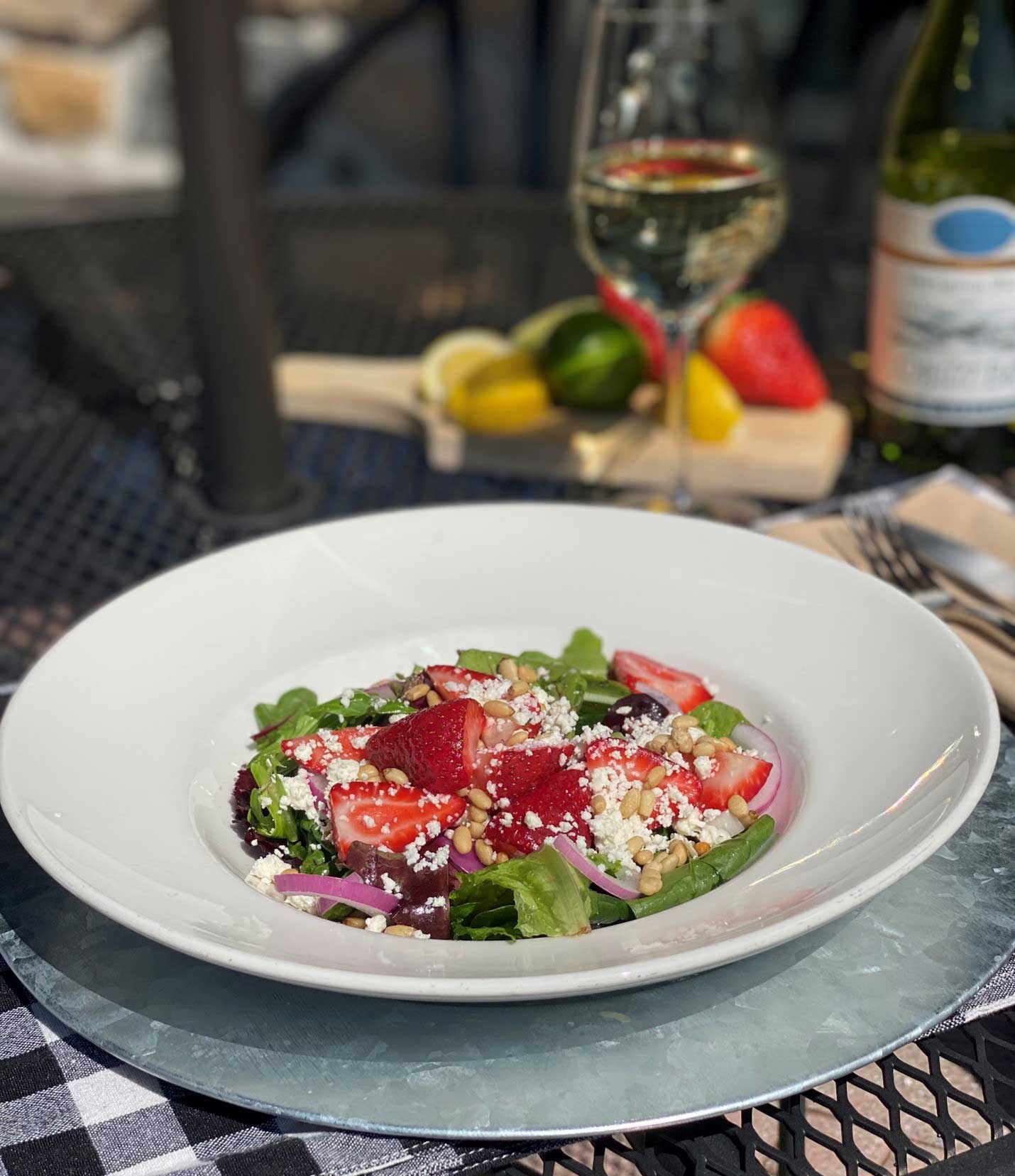 strawberry feta salad at Waterstone at Wellesley